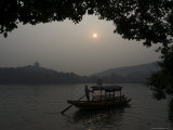 Boat on West Lake, Hangzhou, Zhejiang Province, China Photographic Print by Jochen Schlenker