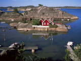 Summer Cottage on the West Side of Sandefjordsfjord, Vestfold, Norway, Scandinavia Fotografie-Druck von Kim Hart
