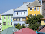 Traditional Colourful Houses, Valparaiso, Unesco World Heritage Site, Chile, South America Photographic Print by Marco Simoni