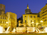 Plaza De La Virgen (Virgin Square) at Dusk, Old Area of City, Valencia, Spain Photographic Print by Marco Simoni