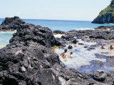 People Swimming at Baia Dos Porcos Inside Natural Swimming Pools, Fernando De Noronha, Brazil Photographic Print by Marco Simoni