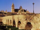 The Roman Bridge and City from the Tormes River, Salamanca, Castilla Leon, Spain Photographic Print by Marco Simoni