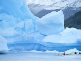 People Kayaking Near Floating Icebergs, Lago Gray, Torres Del Paine National Park, Patagonia Photographic Print by Marco Simoni