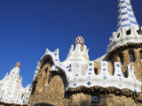 Bizarre Gaudi's Mosaics Roof, Guell Park (Parc Guell), Barcelona, Catalonia (Cataluna), Spain Photographic Print by Marco Simoni