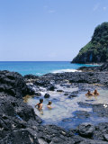 People Swimming at Baia Dos Porcos Inside Natural Swimming Pools, Fernando De Noronha, Brazil Photographic Print by Marco Simoni