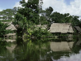 Building on Stilts Reflected in the River Amazon, Peru, South America Photographic Print by Sybil Sassoon