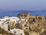 People Gathering to Watch the Sunset, Oia Village, Oia, Santorini (Thira), Cyclades Islands, Greece Photographic Print by Marco Simoni