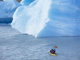 People Kayaking Near Floating Icebergs, Lago Gray, Torres Del Paine National Park, Patagonia Photographic Print by Marco Simoni