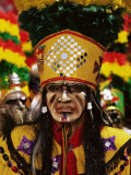 Portrait of a Tobas Warrior, the Devil Dance (La Diablada), Carnival, Oruro, Bolivia, South America Photographic Print by Marco Simoni