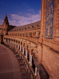 View of Tiles and Columns, Plaza De Espana, Seville, Andalucia (Andalusia), Spain Photographic Print by Marco Simoni
