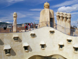 View of Gaudi's Casa Mila Modernist Roof Terrace, La Pedrera, Barcelona, Catalonia, Spain Photographic Print by Marco Simoni