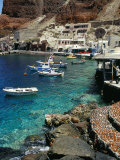 Fishing Harbour of Oia Village, Port of Ammoudi, Oia, Santorini (Thira), Cyclades Islands, Greece Photographic Print by Marco Simoni