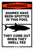 Sharks In The Pool Blechschild