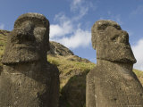 Moai Quarry, Rano Raraku Volcano, Unesco World Heritage Site, Easter Island (Rapa Nui), Chile Photographic Print by Michael Snell