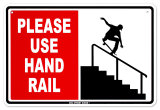 Bitte Handlauf nutzen Blechschild