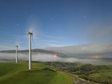 A Long Exposure by Moonlight of Windmills in Te Apiti Wind Farm, Manawatu, New Zealand Photographic Print by Don Smith