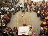 Tibetan Buddhist Monks and Exiled Tibetan People Celebrate Lhosar, Samtenling Monastery, Kathmandu Photographic Print by Don Smith