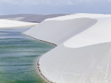 Lagoa Azul (Blue Lagoon) and Sandy Dunes at Parque Nacional Dos Lencois Maranhenses, Brazil Photographic Print by Marco Simoni