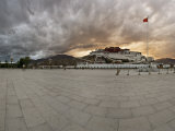 Panorama of Dramatic Evening Sky Over the Potala Palace, Tibet Photographic Print by Don Smith