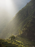 Sunset Over High Terraced Hills, Close to Tibet on the Trade Route Above the Arniko River, Nepal Photographic Print by Don Smith