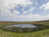 Ranu Raraku Volcano, Easter Island (Rapa Nui), Chile, South America Photographic Print by Michael Snell