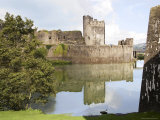 Moat and Main Gatehouse, Caerphilly Castle, Dating from the 13th Century, Mid Glamorgan, Wales Photographic Print by Sheila Terry