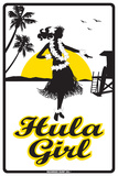 Hula Girl Plaque en métal