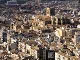 View of City Showing the Cathedral, from the Watch Tower of the Alcazaba, Granada, Andalucia, Spain Photographie par Sheila Terry