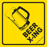 Beer Crossing Plaque en métal