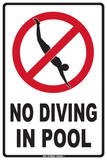 No Diving Tin Sign