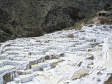 Inca Salt Pans Below Salt Spring, Salineras De Maras, Sacred Valley, Cuzco Region (Urabamba), Peru Photographic Print by Tony Waltham