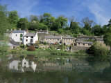 Houses Beside the Comford Mill Pond, Matlock, Derbyshire, England, United Kingdom Photographic Print by Tony Waltham
