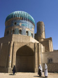 Ladies Wearing Burqas, Timurid Shrine of Khwaja Abu Nasr Parsa, Balkh Balkh Province, Afghanistan Photographic Print by Jane Sweeney