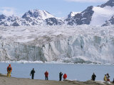 Visitors from Ice-Breaker Tour Ship, July 14 Glacier, Krossfjorden, Spitsbergen, Svalbard, Norway Photographic Print by Tony Waltham Visitors from Ice-Breaker Tour Ship, July 14 Glacier, Krossfjorden, Spitsbergen, Svalbard, Norway Photographic Print by Tony Waltham