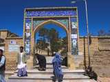 Pilgrims at Main Entrance Arch, Sufi Shrine of Gazargah, Herat, Herat Province, Afghanistan Photographic Print by Jane Sweeney