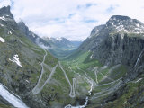 Route from Andalsnes to Geiranger, Trollstigen Road, Western Fiordlands, Norway, Scandinavia Photographic Print by Tony Waltham