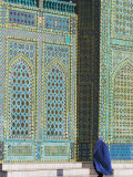 Pilgrim at the Shrine of Hazrat Ali, Mazar-I-Sharif, Afghanistan Photographic Print by Jane Sweeney