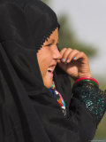 Young Girl in Burqa, Shrine of Hazrat Ali, Mazar-I-Sharif, Balkh Province, Afghanistan Photographic Print by Jane Sweeney