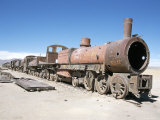 Cementerio De Trenes, Steam Engine Relics in Desert, Uyuni, Southwest Highlands, Bolivia Photographic Print by Tony Waltham