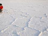 Salt Flats Beside Lac Assal in Rift Valley 152M Below Sea Level, Afar Triangle, Djibouti, Africa Lámina fotográfica por Tony Waltham