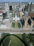State Capitol and Downtown Seen from Gateway Arch, Which Casts a Shadow, St. Louis, USA Photographic Print by Tony Waltham
