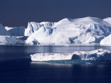 Icebergs from the Kangia Ice Fiord Seen from Hills Above Sermermiut, West Coast, Polar Regions Photographic Print by Tony Waltham