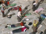Pilgrims Prostrating in Front Square, Jokhang Buddhist Temple, Lhasa, Tibet, China Photographic Print by Tony Waltham