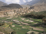 Traditional Jabali Village with Palmery in Basin in Jabal Akhdar, Bilad Sayt, Oman, Middle East Photographic Print by Tony Waltham