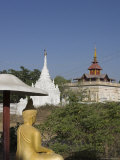 Buddha Image Sitting Under Parasol Near Pagodas, Salay, Myanmar (Burma) Photographic Print by Jane Sweeney Buddha Image Sitting Under Parasol Near Pagodas, Salay, Myanmar (Burma) Photographic Print by Jane Sweeney