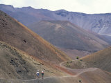 Path Between Crater Cones Inside Haleakala Volcano Crater, Island of Maui, USA Photographic Print by Tony Waltham