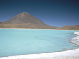 Laguna Verde with Mineral Flat Margin and Volcan Licancabur, 5960M, Southwest Highlands, Bolivia Photographic Print by Tony Waltham