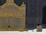 Boy Praying in Courtyard of Friday Mosque, Herat, Afghanistan Photographic Print by Jane Sweeney