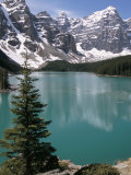 Moraine Lake with Mountains That Overlook Valley of the Ten Peaks, Banff National Park, Canada Photographic Print by Tony Waltham