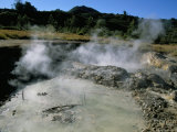 Bubbling Mud Pools, Kawah Sikidang Volcanic Crater, Dieng Plateau, Island of Java, Indonesia Photographic Print by Jane Sweeney